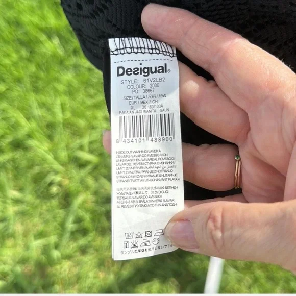 Desigual by Lacroix Black lace Fit and Flare Dress Sleeveless party Going out XL - Picture 9 of 9